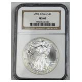 2005 Silver American Eagle NGC MS69 1oz .999