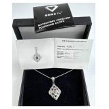 925 Silver Ruby and Diamond Pendant Necklace