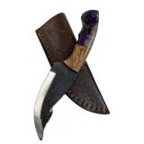 Handmade Steel Fixed Blade Knife w/ Sheath