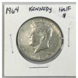 1964 Silver JFK Kennedy Half Dollar 50c US Coin