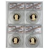 (4) 2014-S US Presidential $1 ANACS PR70 DCAM
