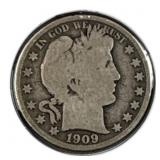 1909-O Silver Barber Half Dollar 50c US Coin 90%