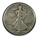 1917 Silver Walking Liberty Half Dollar 50c 90%