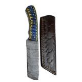Damascus Steel Fixed Blade Knife w/ Sheath