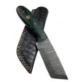 Damascus Steel Fixed Blade Knife w/ Sheath