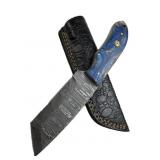 Damascus Steel Fixed Blade Knife w/ Sheath