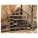 WOOD HOUSE DISPLAY SHELF, TWO ROBERT WOOD