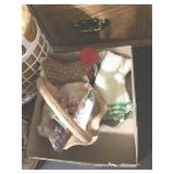 BASKETS, TIN, GRANDMA DOLL, HEN