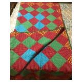 RED, GREEN, POLKA DOT SUNFLOWER QUILT