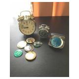 THREE CLOCKS, BUTTONS
