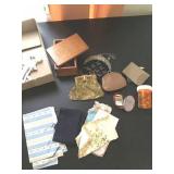 VINTAGE HANKIES, 75 YR OLD HANDMADE BOX, SEWING,