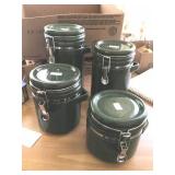 FOUR PIECE GREEN CANISTER SET
