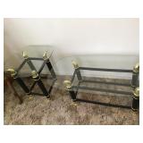 BLACK/GOLD GLASS TABLES