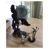 EAGLE CLOCK, EAGLE HEAD DECOR