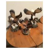 THREE CERAMIC EAGLES