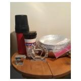 SKILLET, TABER METALS ARK RAZORBACK, RED THERMOS