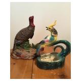 CERAMIC TURKEY, BIRD PLANTER