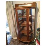 FOUR SHELF LIGHTED CURIO DISPLAY CABINET, ROUND