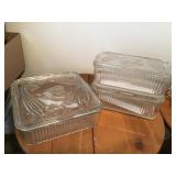 FEDERAL GLASS DISHES WITH LIDS, FRIDGE DISHES
