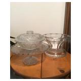 LIDDED DISH, CAKE STAND, HEAVY BOWL