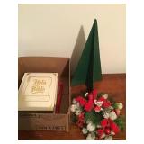 HOLY BIBLE, VINTAGE CHRISTMAS CANDLE TABLE PIECE,