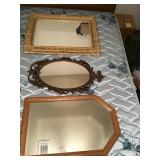 THREE MIRRORS- ONE WOOD, TWO PLASTIC