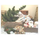 VINTAGE SNOWMAN, CHRISTMAS TREE, BASKET, WRAPPING