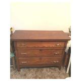 THREE DRAWER ANTIQUE DRESSER H.H. GREEN CASTLE