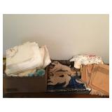 VINTAGE LINENS, TABLE CLOTH, TOWELS, ETC