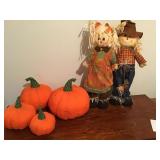 FALL DECOR, PUMPKINS, SCARECROW, LAUNDRY BASKET