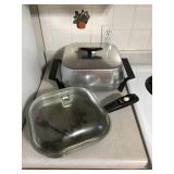 TWO SUNBEAM COOKING PANS WITH CORDS