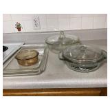 CORNINGWARE JOAN LUNTZ GLASS, PYREX ROUND &