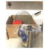 COFFEE POT, MISC, BATTERIES, CANNING RINGS