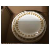 CORNINGWARE DISH SET (GOLD FLOWERS), SOUP CUPS,
