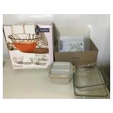 ANCHOR HOCKING PUNCH BOWL SET, PYREX BAKING