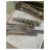 METAL TOOLBOX, PULL HANDLE, RATCHETS, SOCKETS