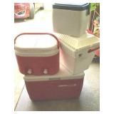 FOUR COOLERS ; IGLOO, COLEMAN, FOAM