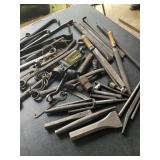 LOTS OF PRY/CROWBAR, PUNCHES, CHISELS, WRENCHES