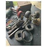 GRINDER - WORKS, FOUR CASTERS, TWO ROLL WIRE,