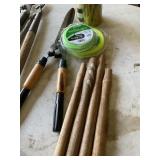THREE PAIR TRIMMERS, PRUNING SAW, FOUR HAMMER