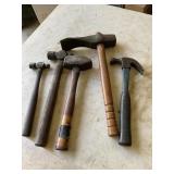 FIVE HAMMERS, TWO BALL PEEN HAMMERS, SLEDGE