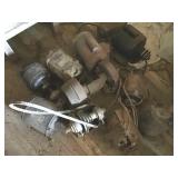 TEN OLD MOTORS & GRINDING WHEELS