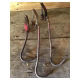 THREE ANTIQUE HAY HOOKS