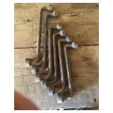 SIX ANTIQUE TIRE IRONS