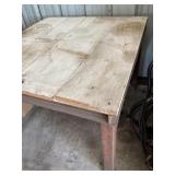 HEAVY DUTY STEEL TABLE WITH WOOD TOP 45"X45"