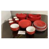 Four serving dishes one with the lid, four coffee Four serving dishes one with the lid, four coffee