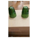 2 vintage Indiana glass avocado green daisy 2 vintage Indiana glass avocado green daisy