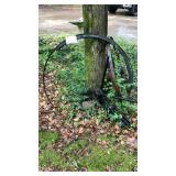 Wagon wheels, swing, benches, yard decor, 2 Wagon wheels, swing, benches, yard decor, 2