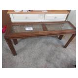 Table w/glass top 16x56x26 Table w/glass top 16x56x26