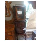 Tall jewelry cabinet 39x12x16 l, small shelf Tall jewelry cabinet 39x12x16 l, small shelf
